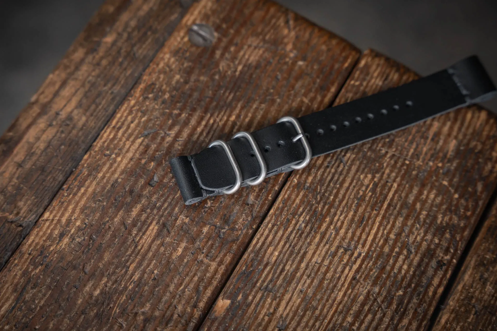 Leather Watch Strap Black