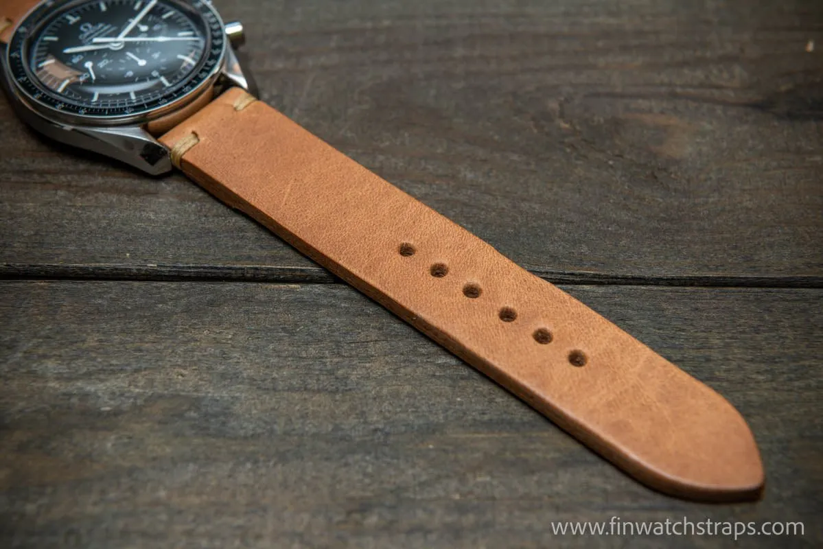 Leather Watch Strap, Italian Vachetta watch band. Handmade in Finland, 16,17,18,19,20,21,22,23,24,25,26 mm.