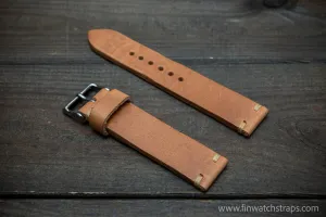 Leather Watch Strap, Italian Vachetta watch band. Handmade in Finland, 16,17,18,19,20,21,22,23,24,25,26 mm.