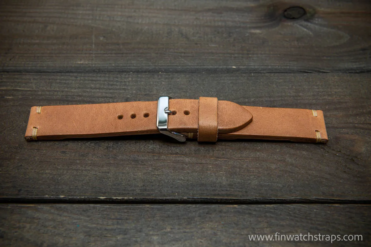 Leather Watch Strap, Italian Vachetta watch band. Handmade in Finland, 16,17,18,19,20,21,22,23,24,25,26 mm.