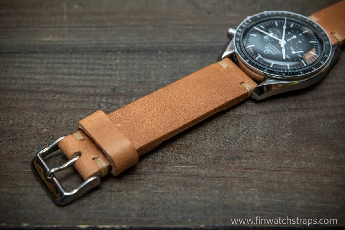 Leather Watch Strap, Italian Vachetta watch band. Handmade in Finland, 16,17,18,19,20,21,22,23,24,25,26 mm.