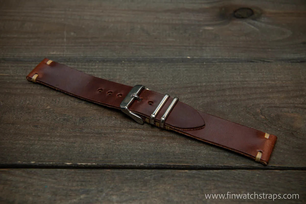 Leather watch strap, Wickett & Craig of America leather band, handmade in Finland 10-26 mm.