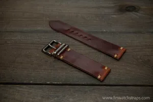 Leather watch strap, Wickett & Craig of America leather band, handmade in Finland 10-26 mm.