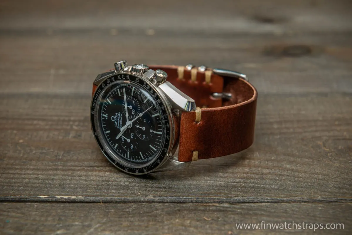 Leather watch strap, Wickett & Craig of America leather band, handmade in Finland 10-26 mm.