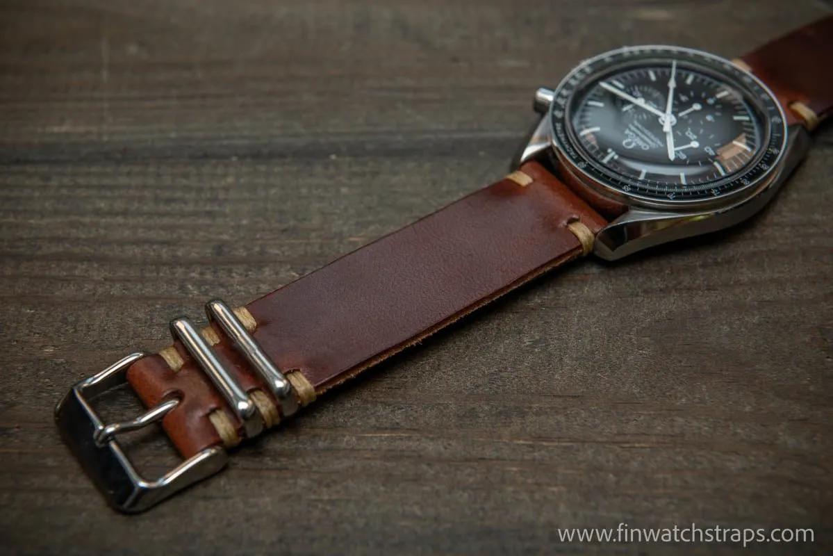 Leather watch strap, Wickett & Craig of America leather band, handmade in Finland 10-26 mm.