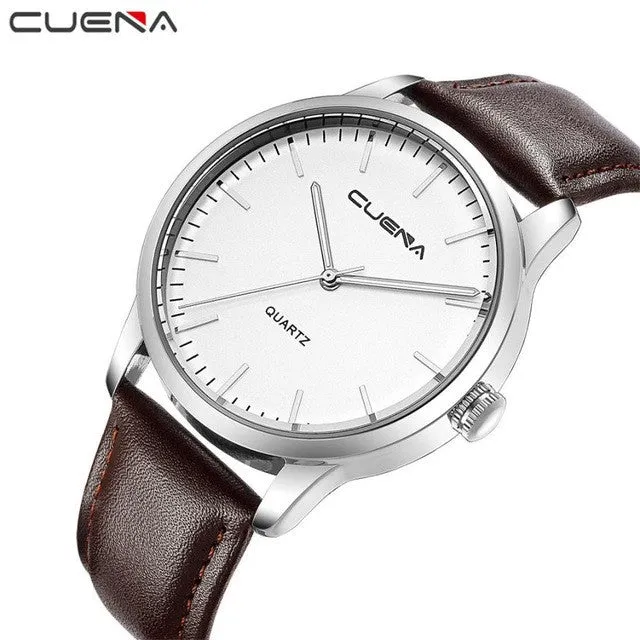 Luxury Brand Faux Leather Analog Wrist Watch For Men