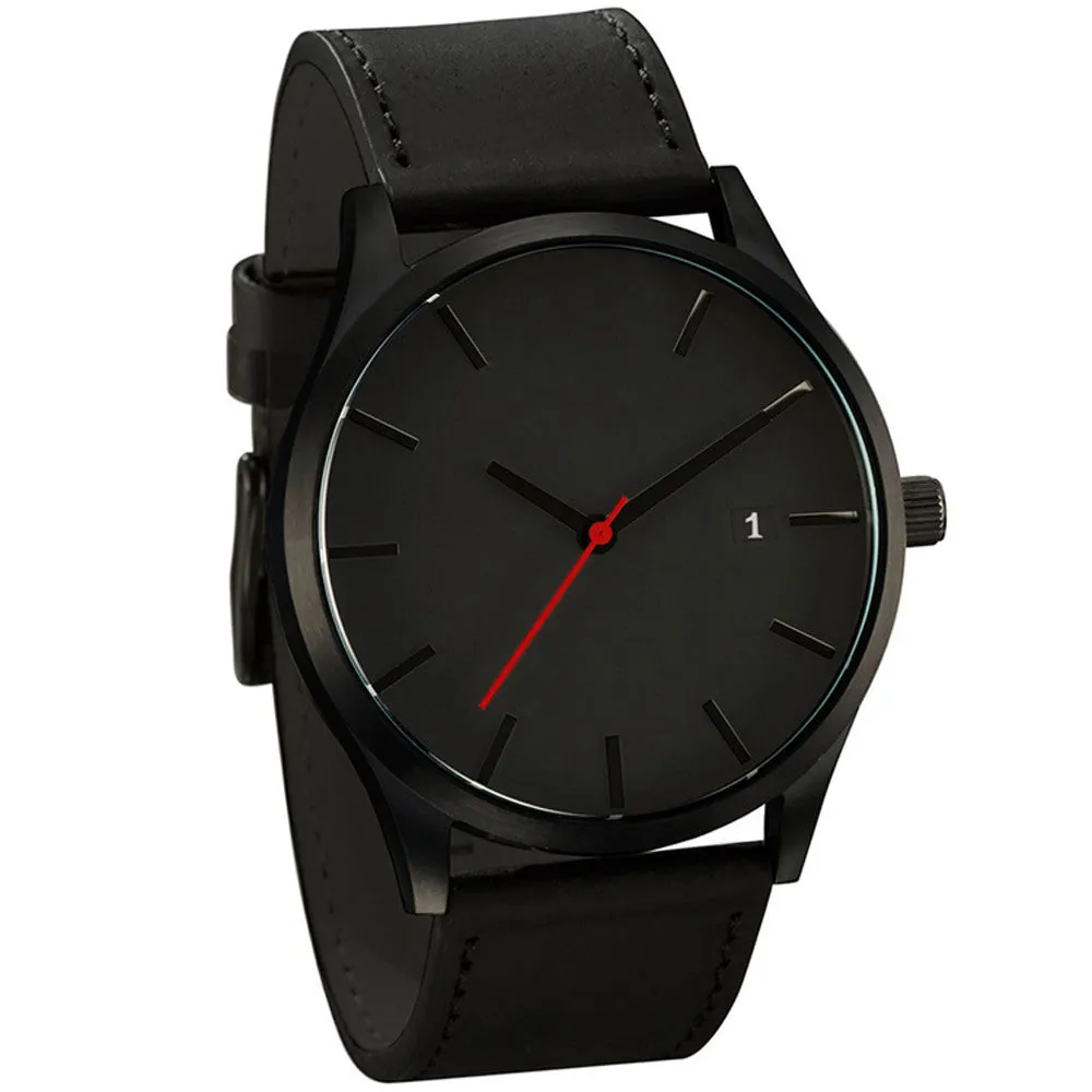 Minimalist Connotation Leather Men  Wristwatch