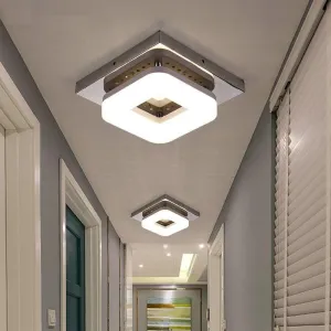 Modern Small Square Stainless Steel Ceiling Light