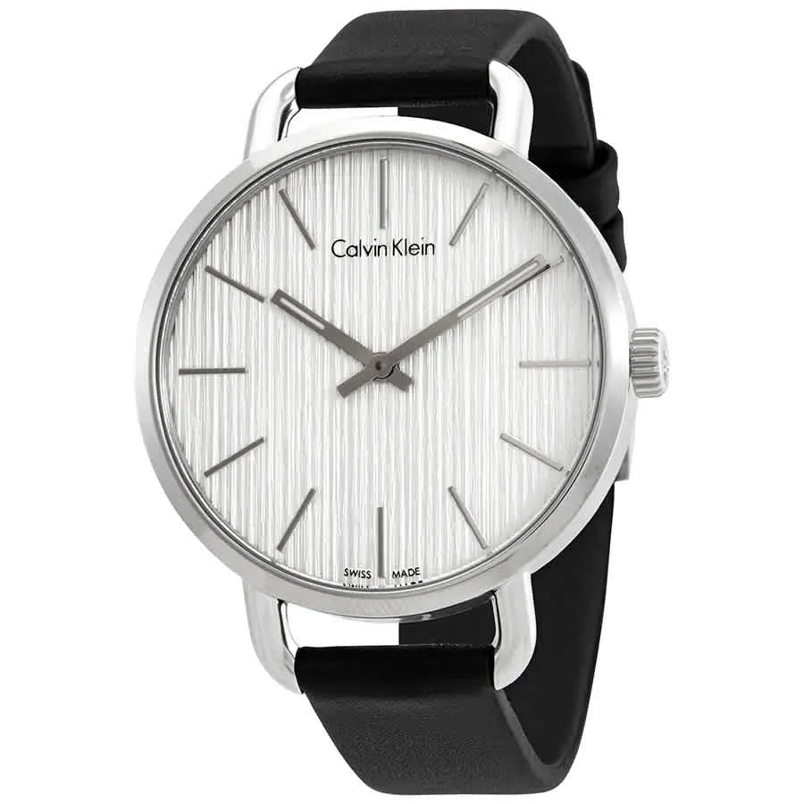 NEW Calvin Klein Even Leather Ladies Watches - Black K7B231C6