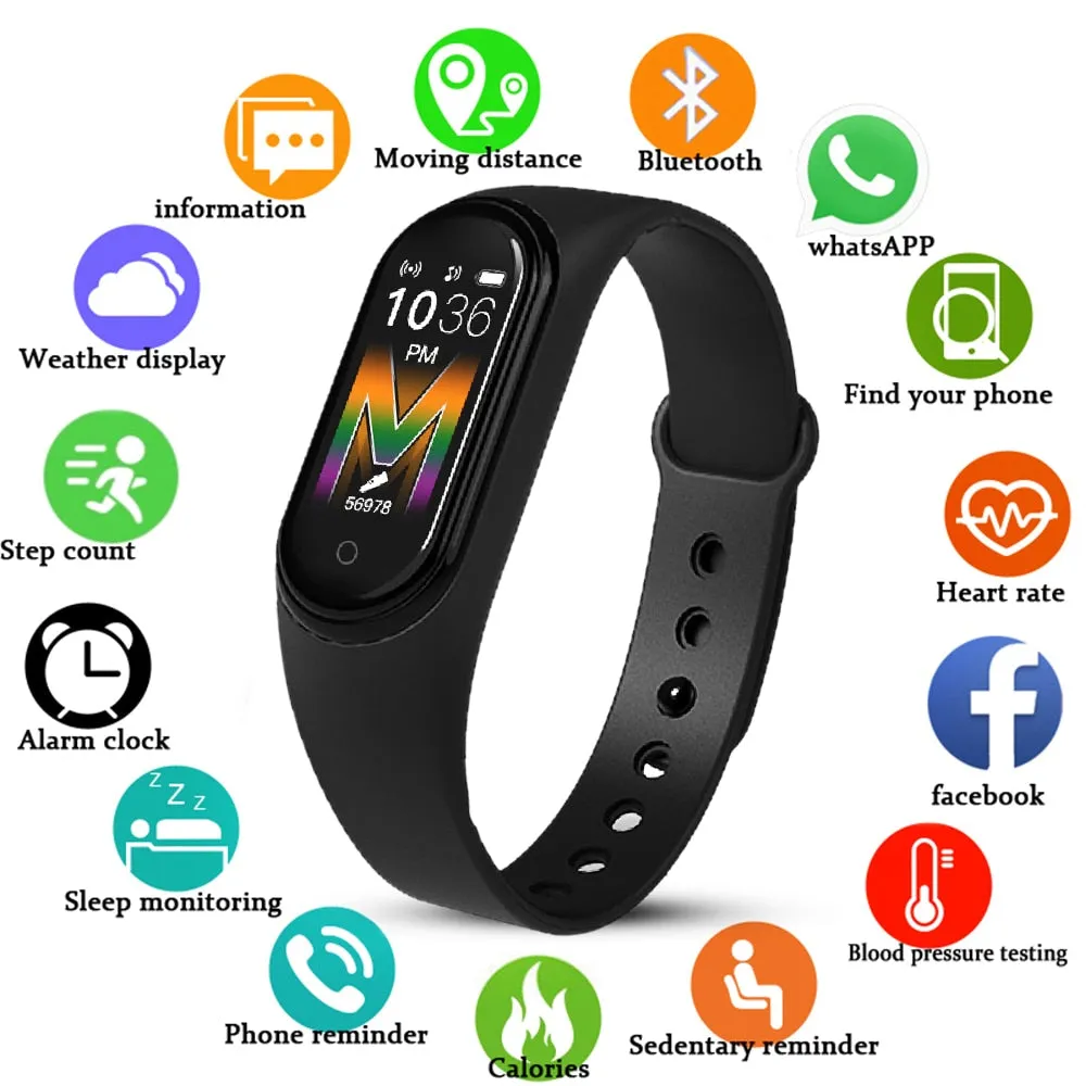 New M5 Smart Fitness Watch for Men & Women with Play Music Function