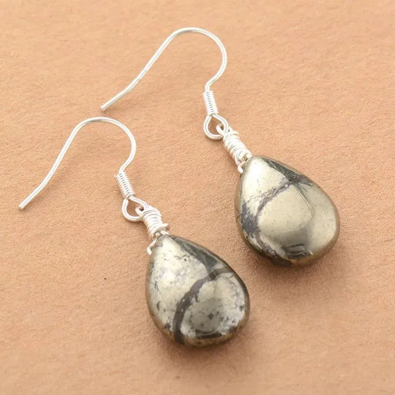 Pyrite Teardrop Earrings