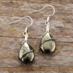 Pyrite Teardrop Earrings