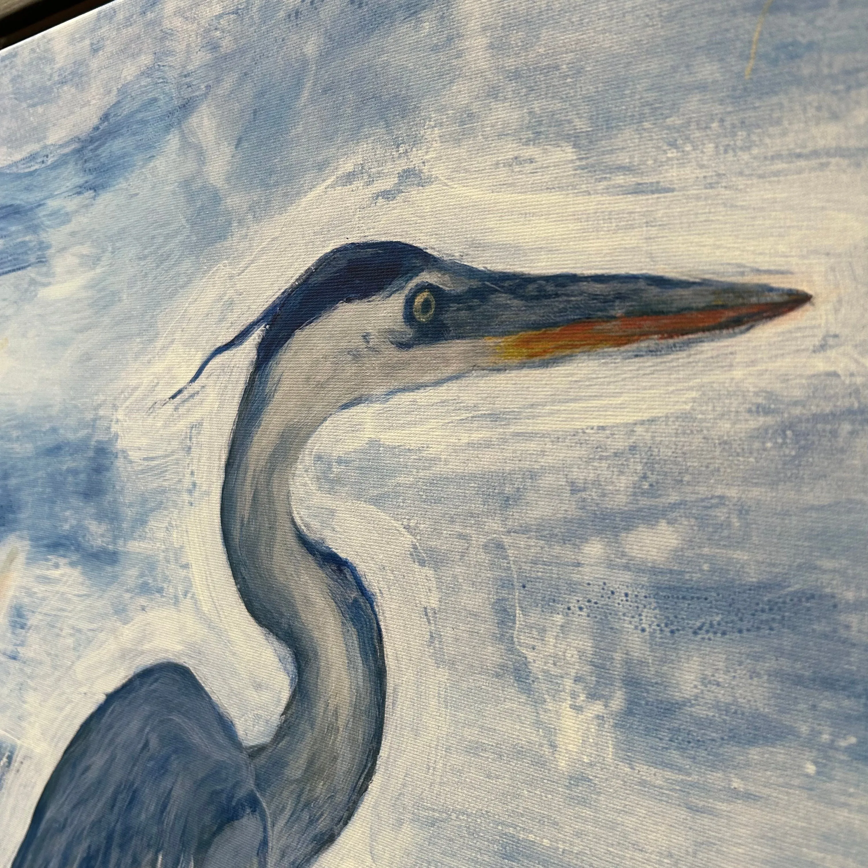 Right Facing Blue Shorebird Art