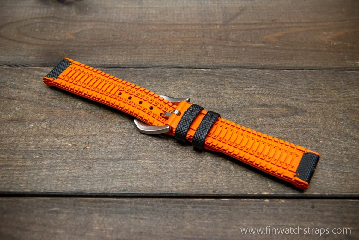 Sailcloth waterproof hybrid fluororubber (FKM) watch strap, premium quality, for sports, divers watches, width: 20, 22 mm.