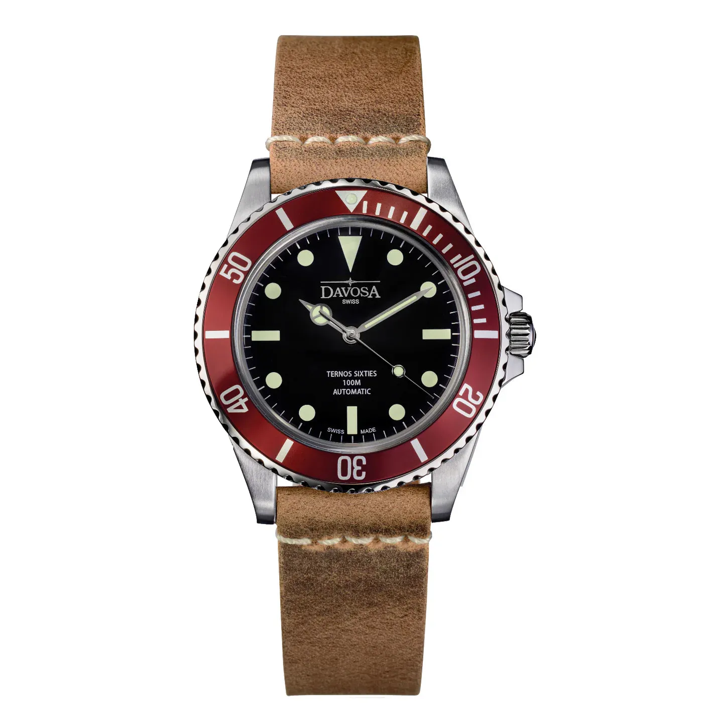 Ternos Sixties Automatic Swiss-Made Red Black Diver Watch 16152565