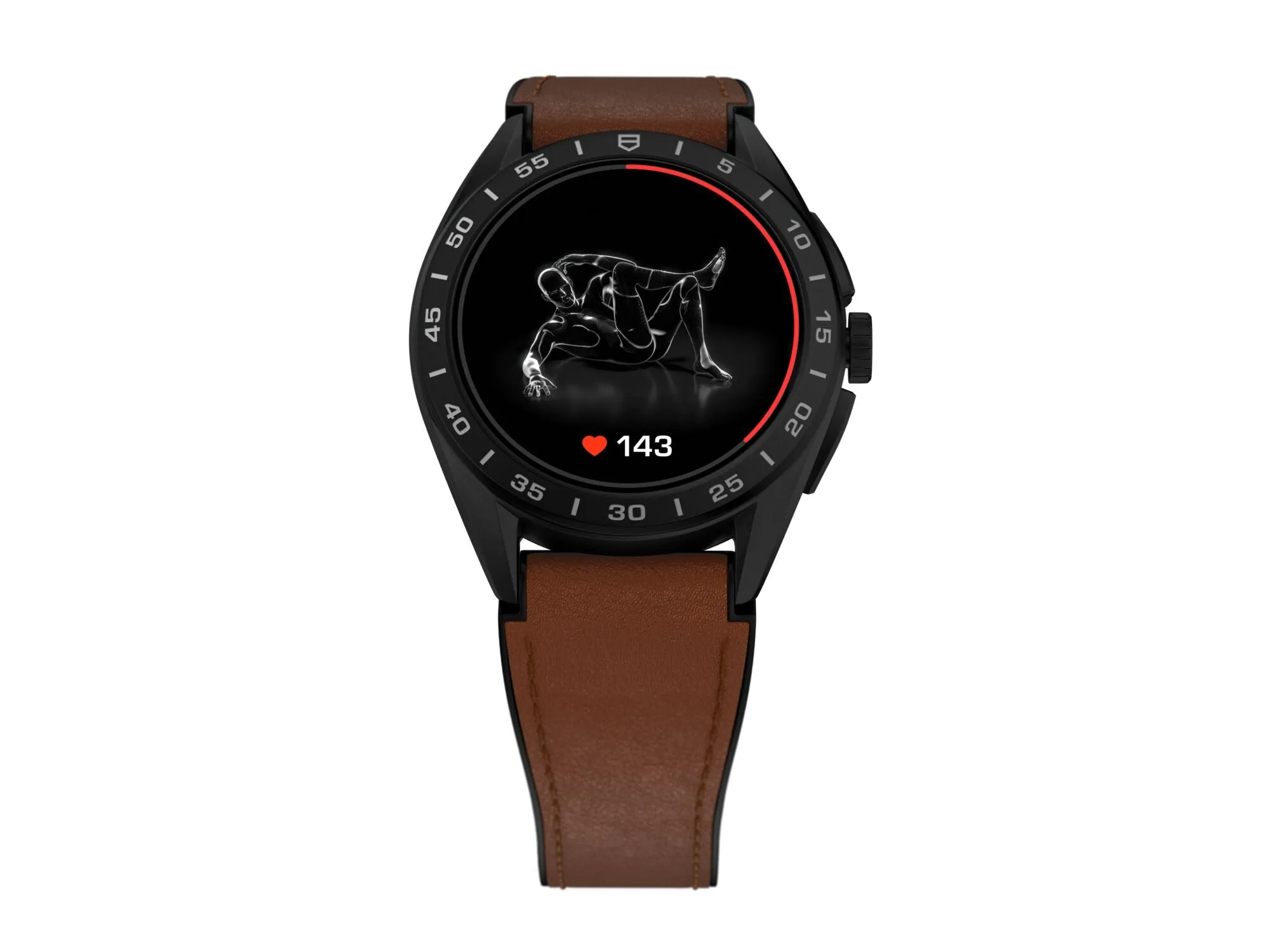 TH Watch Connected Calibre E4 45 Titanium Brown Leather