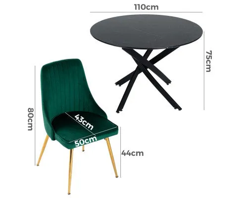 The Velvet Marble Table and Chair Set