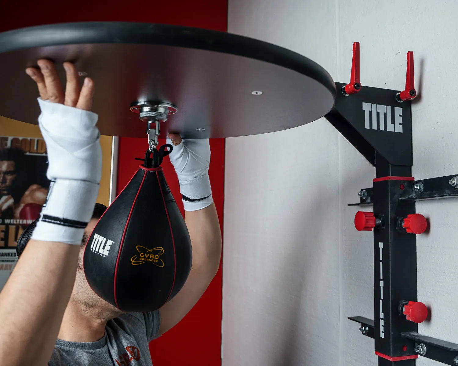 TITLE Boxing Fold-Away Adjustable Speed Bag Platform 2.0