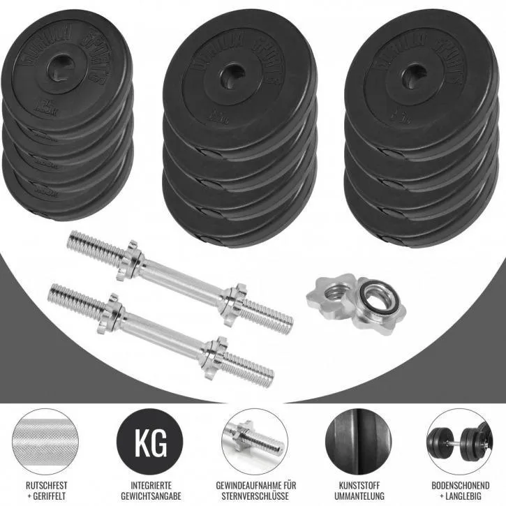 Vinyl Dumbbell Set 30KG (12 Plates)