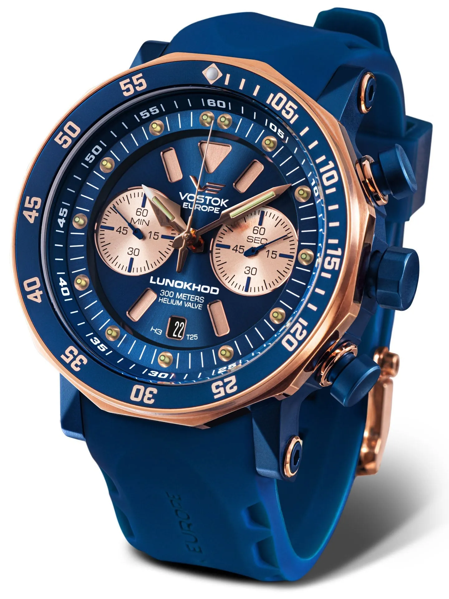 Vostok-Europe LUNOKHOD 2 GRAND CHRONO Mens Blue Watch 6S21-620E631