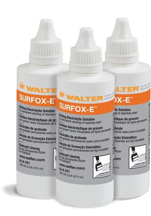 Walter 54A041 SURFOX-E White Stainless Steel Etching Electrolyte: 3.4 oz Bottle (1 Bottle)