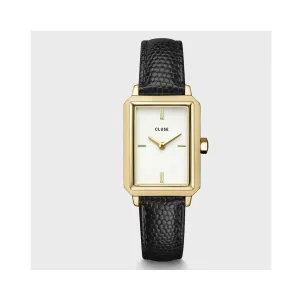 Watch Fluette Leather Black Lizard - Gold