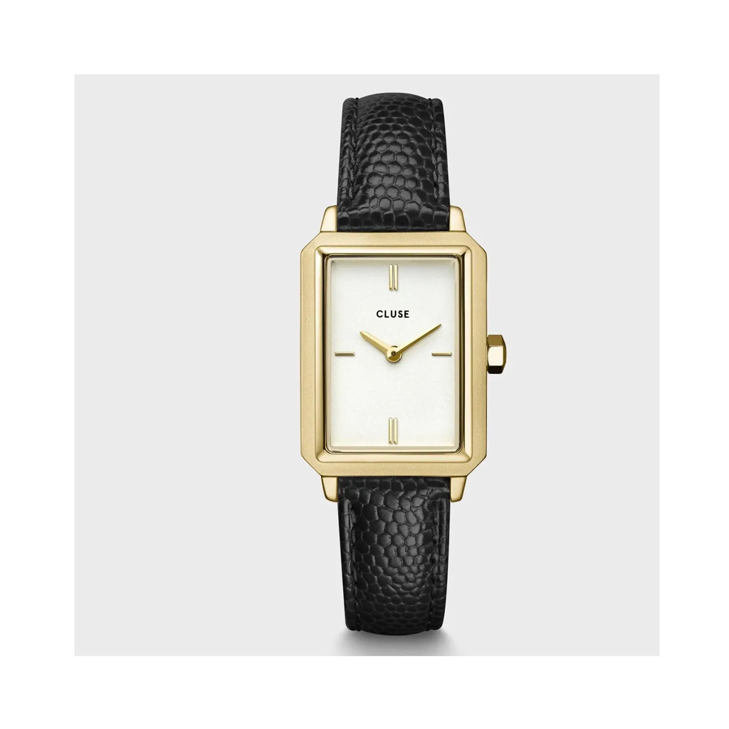 Watch Fluette Leather Black Lizard - Gold